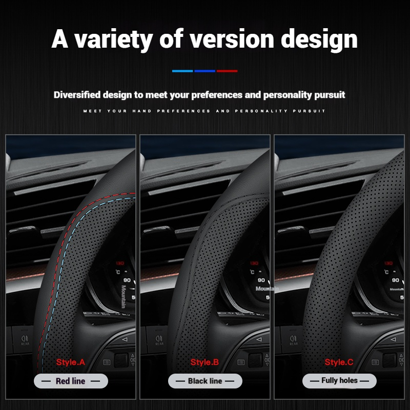 Leather Breathable Car Steerin - огляд і ціна Car Steering Wheel Cover Anti Slip Breathable