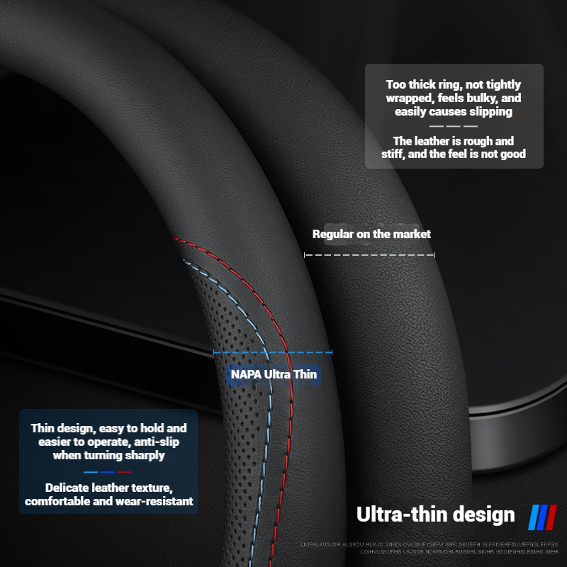 Leather Breathable Car Steerin - огляд і ціна Car Steering Wheel Cover Anti Slip Breathable