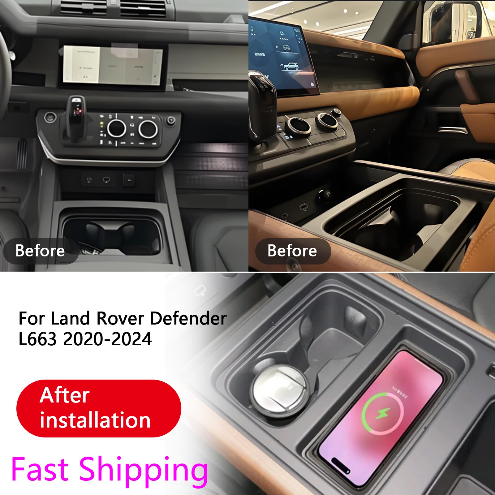 for Land Rover Range Rover Def - огляд і ціна Wireless Car Charger Mount Fast Charging