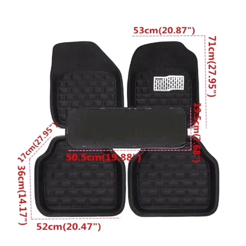 5pcs Premium Easy Clean Waterp - огляд і ціна Car Floor Mats Universal Waterproof Leather
