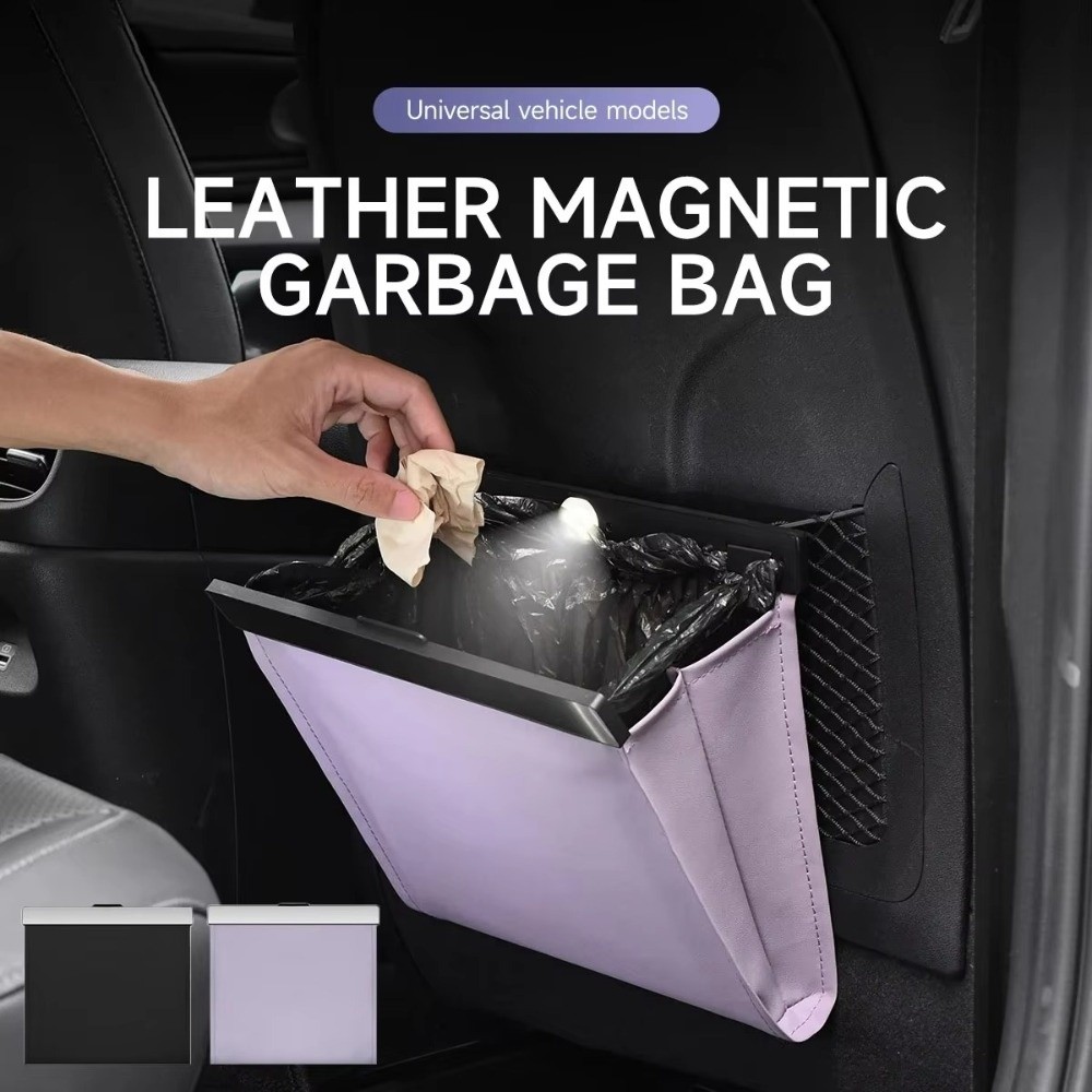 PU Leather Car Trash Bag with  - огляд і ціна Waterproof Car Trash Can With Lid