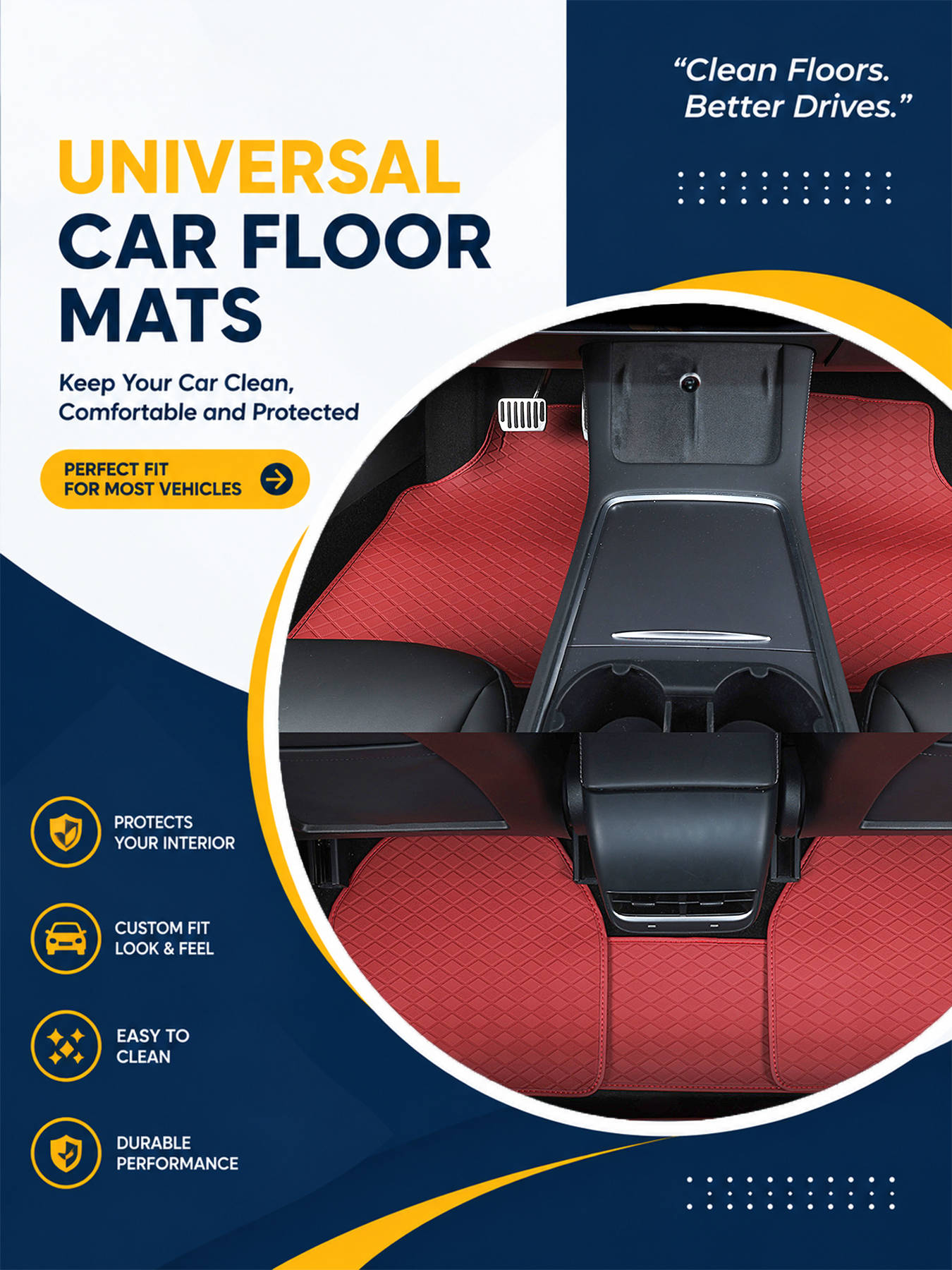 Car Floor Mats Full Set Univer - огляд і ціна Car Floor Mats Universal Waterproof Leather