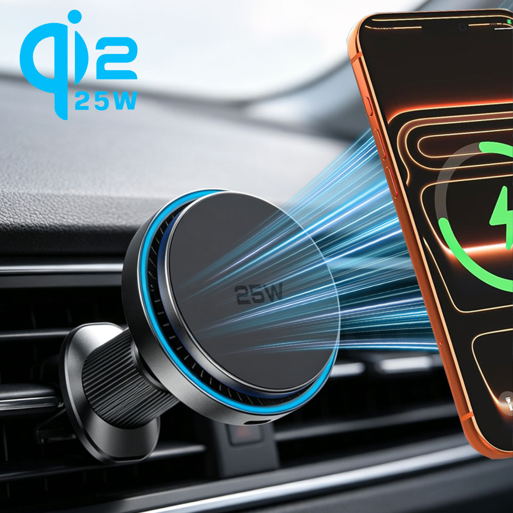 Car QI2 25W Magnetic Wireless  - огляд і ціна Magnetic Phone Holder For Car Vent