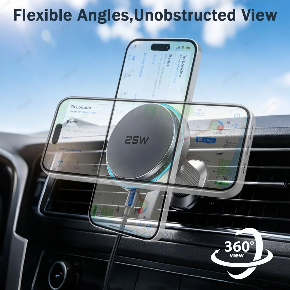 Car QI2 25W Magnetic Wireless  - огляд і ціна Magnetic Phone Holder For Car Vent